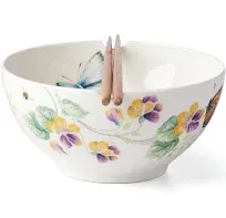 Lenox Butterfly Meadow Bowl & Chopsticks, 1.65 LB, Multi