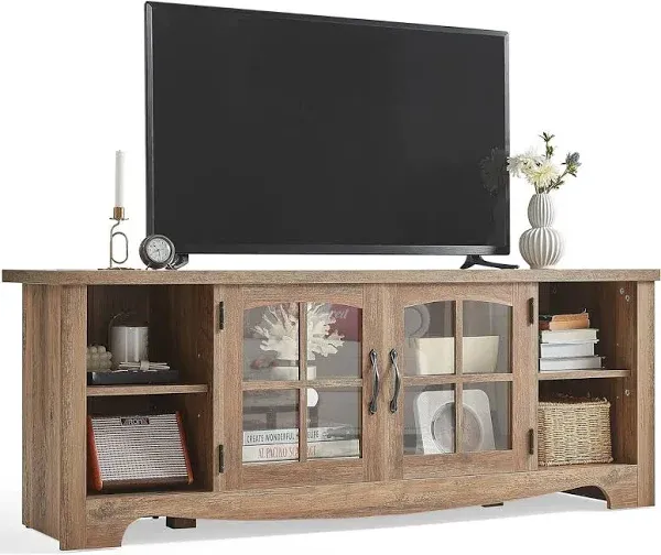 Modern Farmhouse TV Stand Entertainment Center for TV&#039;s up to 55&#034;w/Open Shelves