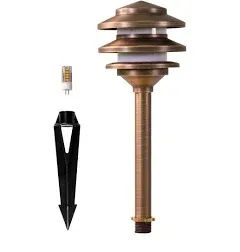 Lumen Logic 12V Brass Pagoda Path Light 4-Pack