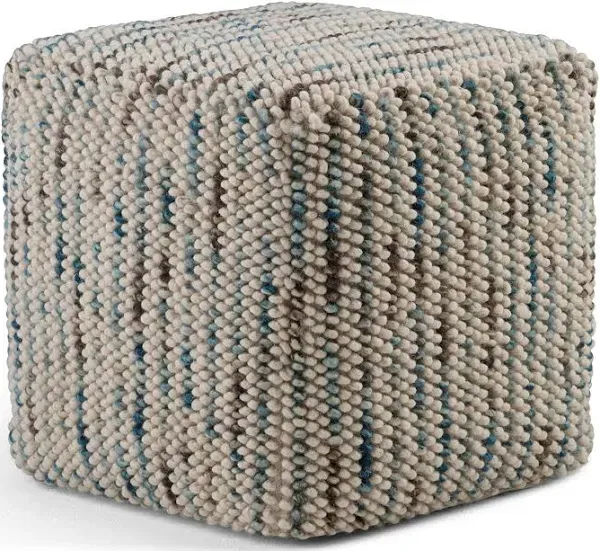 Simpli Home - Zoey Woven Cube Pouf - Multi Color