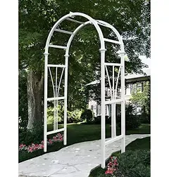 VITA Garden Center 82&#034; H x 45&#034; W x 21&#034; D White Vinyl Plastic Outdoor Decor Arbor