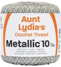 Aunt Lydia ~ Metallic Crochet Thread - Size 10,  100 yd - 1/Pkg