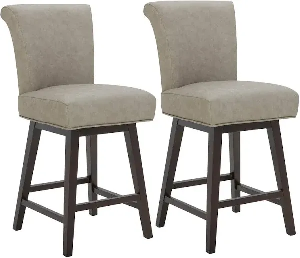 Noah Upholstered 26-inch Counter Height Swivel Barstool Set of 2