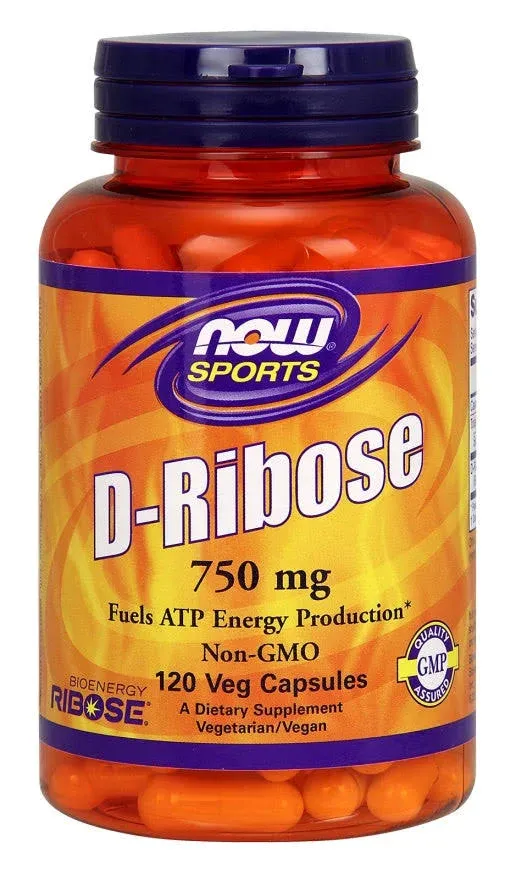 Now Foods D-Ribose 750 MG Capsules 120