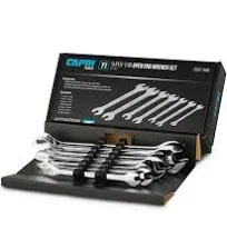 Capri Tools Super-Thin Open End Wrench Set, Metric, 6 to 19 mm, 7-Piece