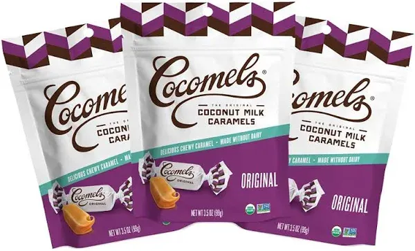 Cocomels Original Coconut Milk Caramels, 3.5 oz, 3 Pack, Dairy Free, Vegan, Organic