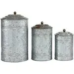 9th & Pike Galvanized Metal Storage Jars (Set of 3)