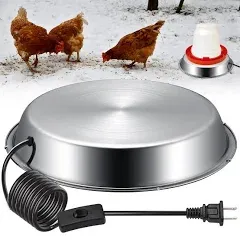 Gsbomzap 12 Inch Chicken Water Heater Base, 5 Gallons Poultry Drinker Heater Base with Thermostat and Power Cord