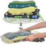 8 Travel Space Saver Bags - No Vacuum or Pump Needed - for Clothes - Reusable