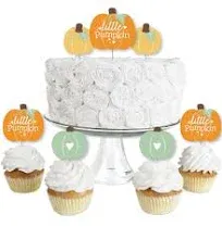 Big Dot of Happiness Little Pumpkin Dessert Cupcake Toppers