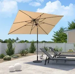 PURPLE LEAF Heavy-duty Crank and Tilt Table Umbrella Outdoor Patio Market Umbrella