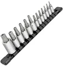 CARBYNE Tamper-Proof Torx Plus (aka 5 Lobe) Bit Socket Set - 13 Piece, S2 Steel, IPR-8 to IPR-60, S2 Steel Bits, CRV Sockets | 1/4", 3/8" & 1/2" Drive