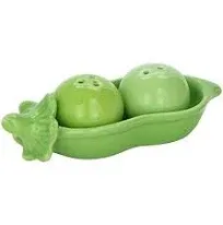 Kate Aspen Two Peas in A Pod Ceramic Salt & Pepper Shakers in Ivy Print Gift Box