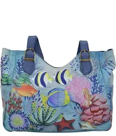 Anna by Anuschka Women's Leather Hand painted Shoulder Bag