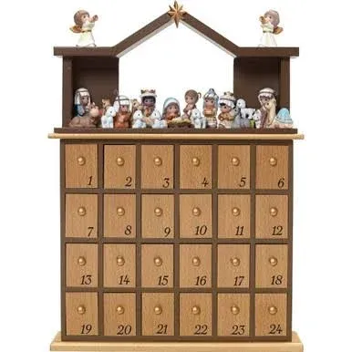 Hand-Painted Precious Moments Nativity Advent Calendar - Christmas Decor &amp; Gift