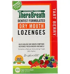 TheraBreath Dry Mouth Lozenges with Zinc ( Tart Berry Flavor)