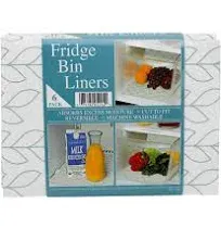 Envision Home Fridge Bin Liners 12-Inch x 24-Inch Slate Leaf Print 6 Pack