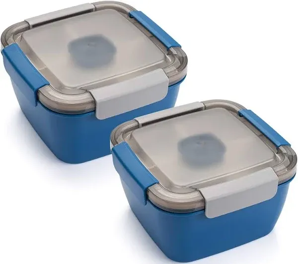 Freshmage Salad Lunch Container To Go 52 oz Salad Bowls with 3 Compartments