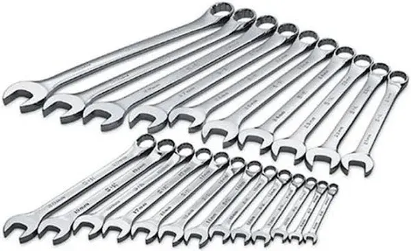 SK 86225 SuperKrome 23 Piece Metric Combination Wrench Set 8mm–32mm