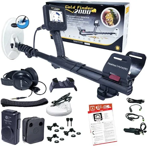 Nokta Gold Finder 2000 Metal Detector With 2 Coils Headphones Case Speaker NEW