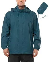 Outdoor Ventures Men's Rain Jacket Waterproof Lightweight Packable Rain Shell Raincoat with Hood for Golf Hiking Travel