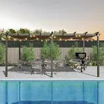 Domi Outdoor Living 11' X 20' Outdoor Pergola with Retractable Canopy 