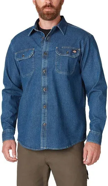 Dickies Men's Flex Denim Long Sleeve Shirt