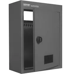 VEVOR Through The Wall Drop Box, Heavy Duty Steel Through the Wall Mailbox with 2.8-7.9" 13" Combination Lock, 12.5x6.3x16.9" Mail Drop Box, Dark Gray  | VEVOR US