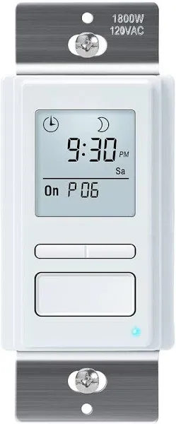 Toolhome 7 Day Programmable In-Wall Timer Switch