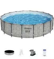 Bestway 18&#039; x 48&#034; Round Steel Pro MAX Hard Side Family Pool Set (Open Box)