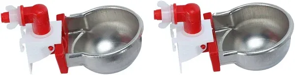 RentACoop DIY Auto-Fill Metal Cups Waterer Kit - Great for Small Animals, Pets, Bunnies, Ferret, Chickens, Hamsters, Guinea Pigs, Rabbits, Chinchillas, Mice, Rats - 6 Pack