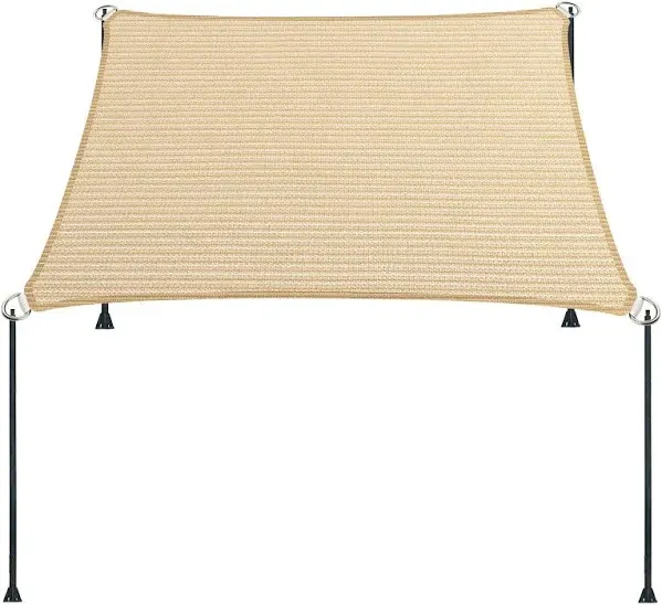 ENOCHZANG 5' x 8' Beige Straight Edge Sun Shade Sail, Rectangle Awning Outdoor Shade Cloth Pergola Cover UV Block Fabric- Customized