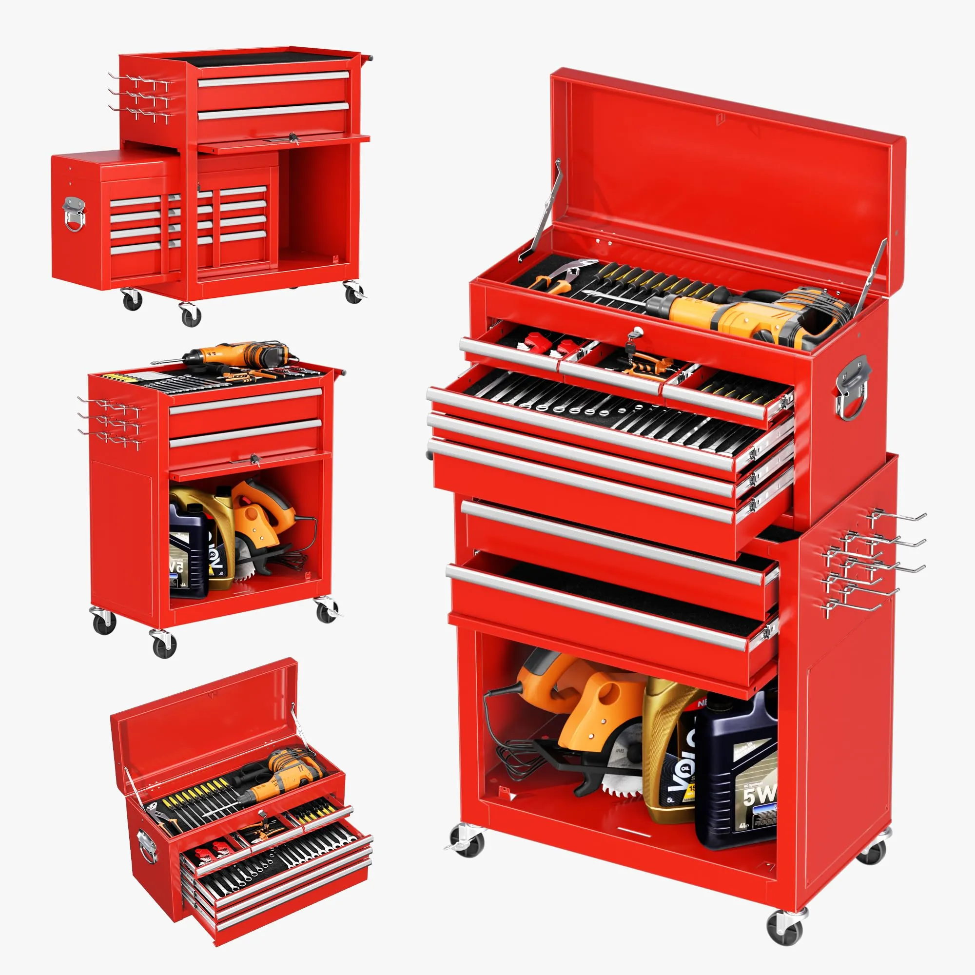 Intergreat 8-Drawer Rolling Tool Chest with Wheels Large Tool Cabinet with Drawers