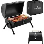 Portable Charcoal Grill, Tabletop Outdoor Barbecue Smoker, Small BBQ Grill for Outdoor Cooking Backyard Camping Picnics Beach by DNKMOR Black