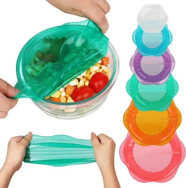 2 Pack Reusable Silicone Stretch Lids