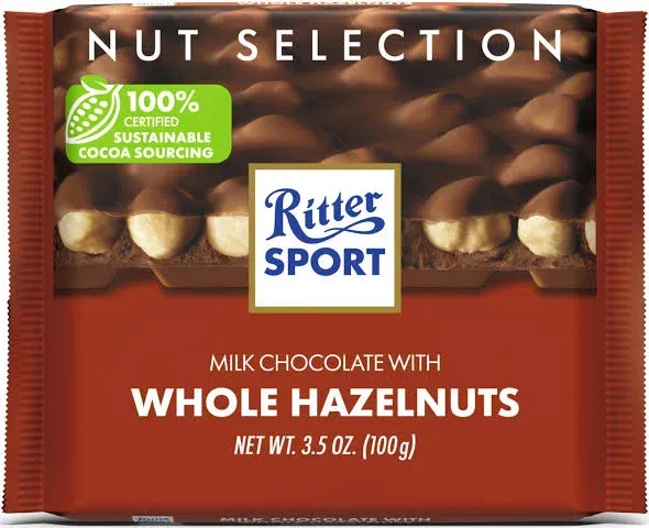 Ritter Sport Milk Chocolate with Whole Hazelnuts