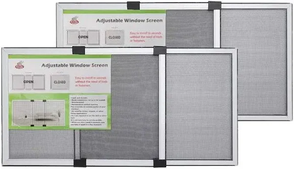 FLYZZZ Adjustable Sliding Window Screen 2 Packs Expandable Window Screen