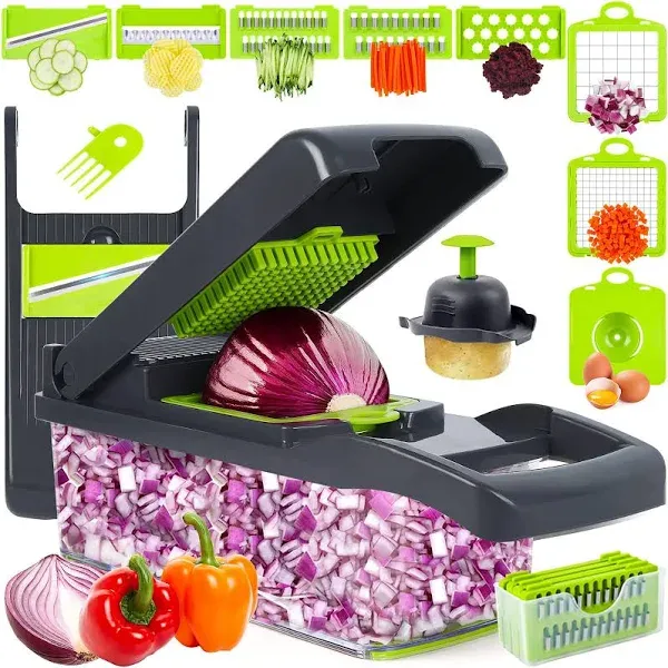 Vegetable Chopper, Onion Chopper, Mandolin Slicer,Pro 10 in 1professional food Choppermultifunctional Vegetable Chopper and Slicer