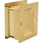 Stone Harbor Hardware C824-4 Premium Square Pocket Door Lock Passage - Satin Brass