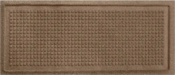 Bungalow Flooring Waterhog Indoor/Outdoor Boot Tray, 15 by 36 inches, Made in USA, Skid Resistant, Easy to Clean, Catches Water and Debris, Squares Pattern, Camel