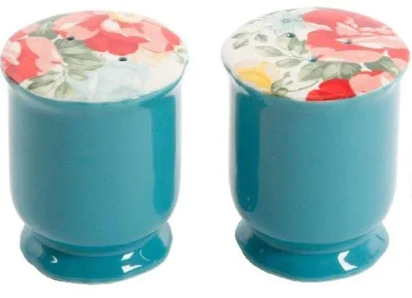 The Pioneer Woman Vintage Floral Ceramic Salt and Pepper Shaker Set