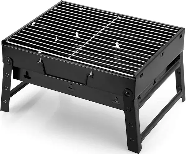 Portable Charcoal Grill,17" Folding Portable BBQ Charcoal Grill Compact Tabletop Mini Smoker Small BBQ Grill Outdoor for Travel Backyard Picnic Beach