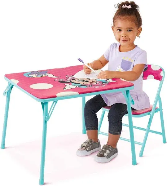 Jakks Pacific Minnie Jr Activity Table Set with One Chairs ,Teal and Red