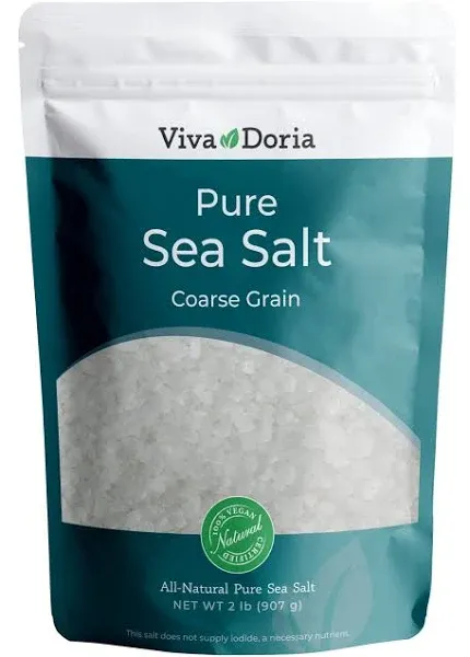 Viva Doria Pure Sea Salt, Coarse Grain, 2 lb | Ideal For Salt Grinders