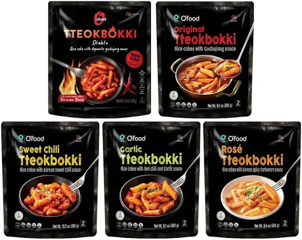 O'Food Tteokbokki Variety Pack Korean Rice Cakes