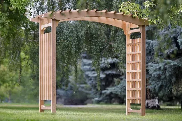 All Things Cedar PA106 Garden Arbor 8-Ft - Wood Arbor Trellis for Climbing Plants & Arches - Outdoor Cedar Garden Arches for Garden Wedding Party Decorations - Easy to Assemble - 94x47x87