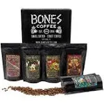 Bones Coffee Company New World Tour Sample Pack | Whole Coffee Beans Sampler Gift Box Set | 4 oz Pack of 5 Assorted Single-Origin Gourmet Coffee