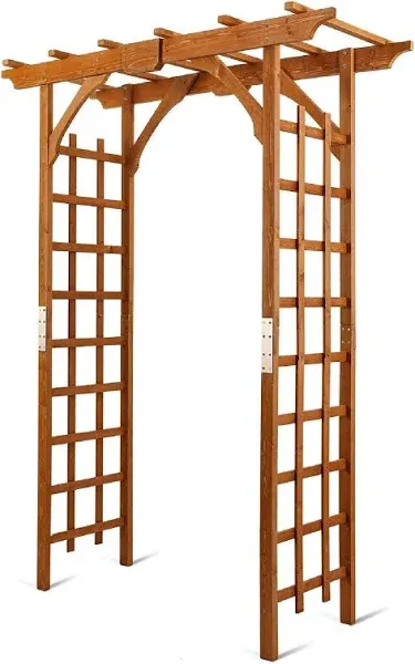 SCENDOR 82.6" High x 63.4'' Wide Wooden Garden Arbor, Trellis Plants S