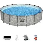 Bestway Steel Pro MAX 16'x48" Round Above Ground Swimming Pool with Pump & Cover