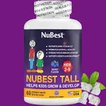 NuBest Tall Kids - Support Bone Strength, Immunity, and Development for Kids Ages 2 to 9-60 Chewable Berry Tablets with Fun Animal Shapes (1 Pack)